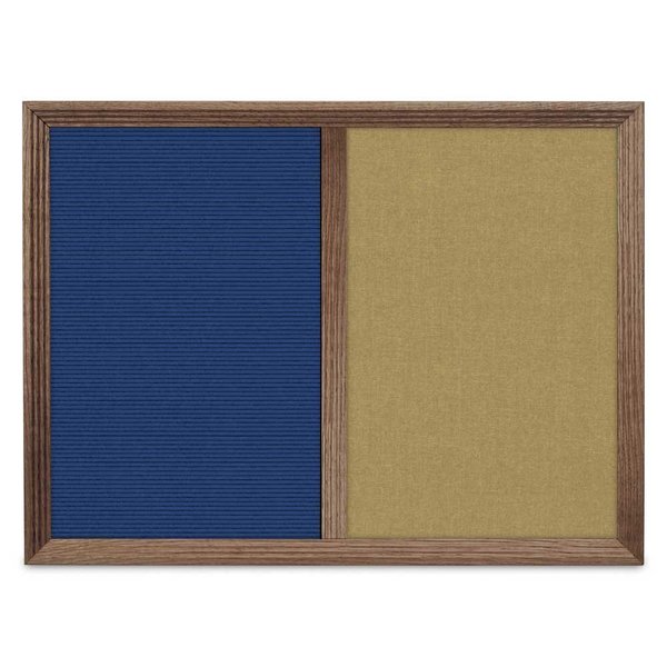 United Visual Products Enclosed Corkboard, 1 Door, 72"x36", 4" Fra, UV3418-SATIN-BLACK UV3418-SATIN-BLACK